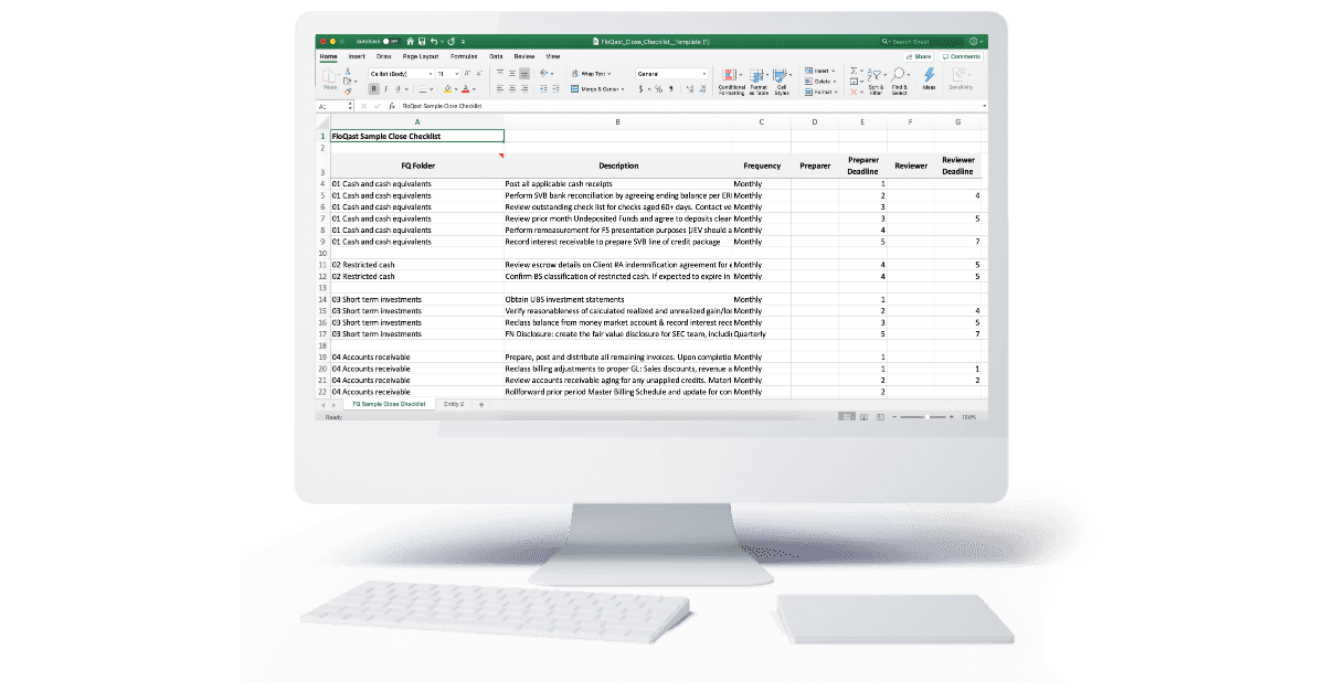 Month End Close Checklist Excel Template Floqast