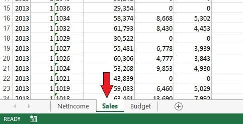 Where to find the Sales tab