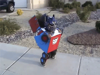 Kid transforming into Optimus Prime